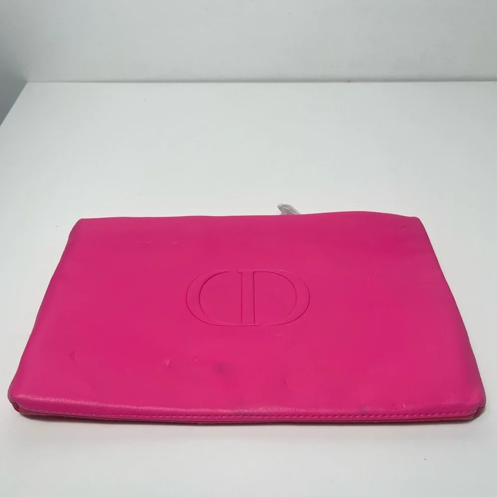 Christian Dior CD Logo Cosmetic Makeup Travel Dopp Kit Toiletry Bag Clutch Pouch